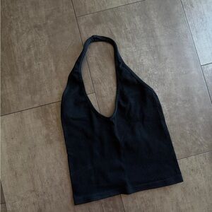 Urban Outfitters Black Ribbed Halter Top